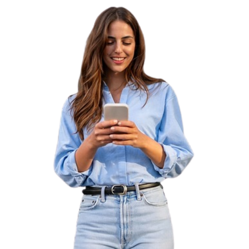 Talento usando la plataforma CastingSmart en su teléfono